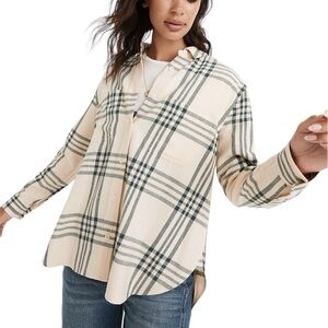 MADEWELL Oversized Ex-Boyfriend Swing Shirt in Windowpane